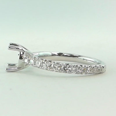 14K White Gold Diamond Ring Mounting - Tapper's Jewelry 