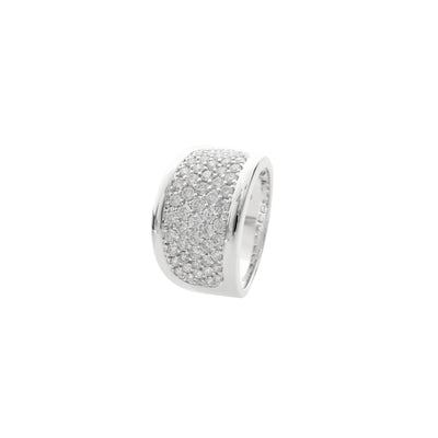 14K White Gold Pave Diamond Ring