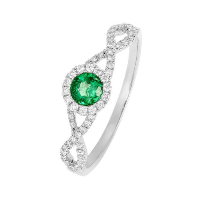 14K White Gold Emerald and Diamond  Ring - Tapper's Jewelry 