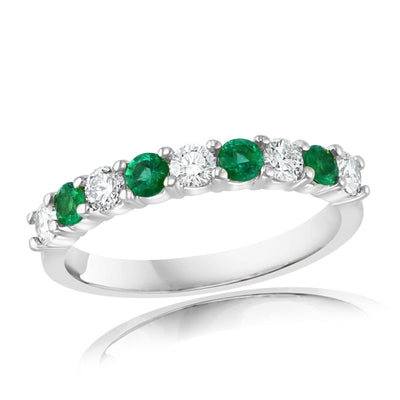 14K White Gold Emerald and Diamond  Ring - Tapper's Jewelry 