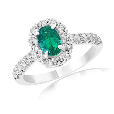 14K White Gold Emerald and Diamond  Ring - Tapper's Jewelry 