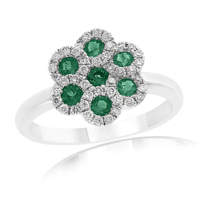 14K White Gold Emerald and Diamond  Ring - Tapper's Jewelry 