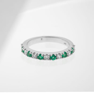 14K WHITE GOLD EMERLAD AND DIAMOND RING - Tapper's Jewelry 