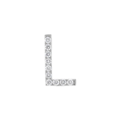 14K WHITE GOLD INITIAL L PENDANT - Tapper's Jewelry 