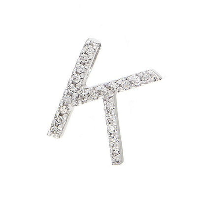 14K WHITE GOLD K INITIAL NECKLACE - Tapper's Jewelry 