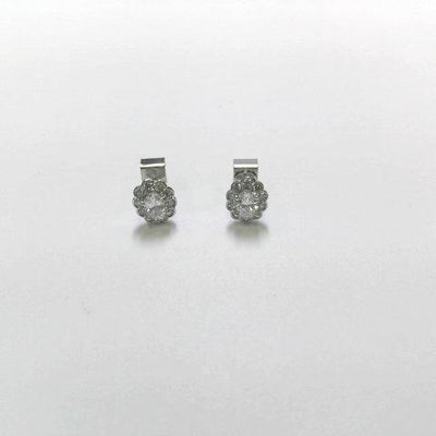 14K White Gold Lab Grown Diamond and Lab Grown Diamond  Earrings - Tapper's Jewelry 