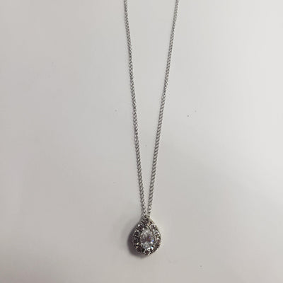 14K White Gold Lab Grown Diamond and Lab Grown Diamond  Necklace - Tapper's Jewelry 