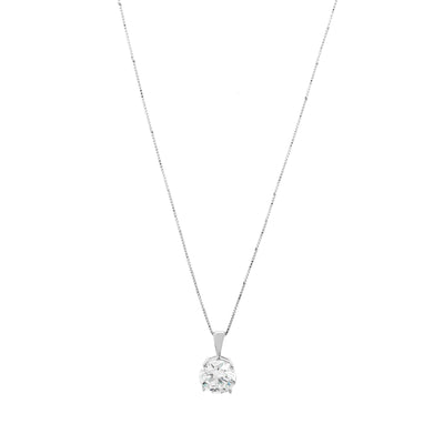 14K WHITE GOLD LAB GROWN DIAMOND PENDANT NECKLACE - Tapper's Jewelry 