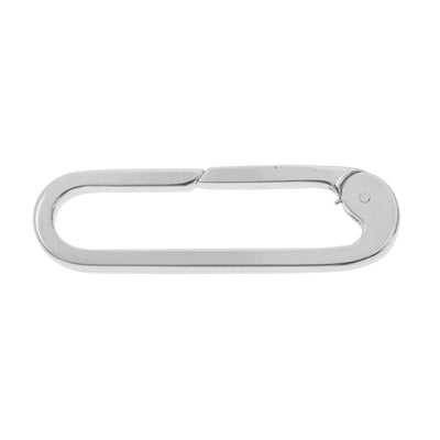 14K WHITE GOLD OVAL PUSH CLASP - Tapper's Jewelry 