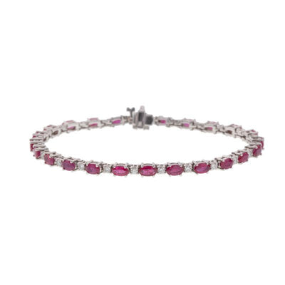 14K WHITE GOLD RUBY AND DIAMOND BRACELET - Tapper's Jewelry 