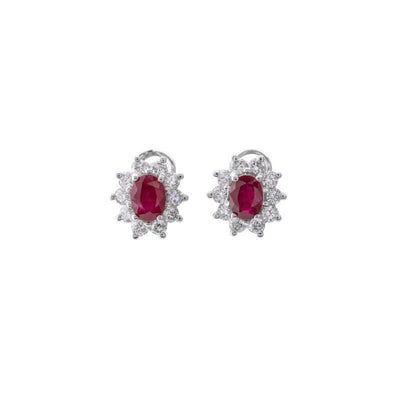 14K WHITE GOLD RUBY AND DIAMOND EARRINGS - Tapper's Jewelry 