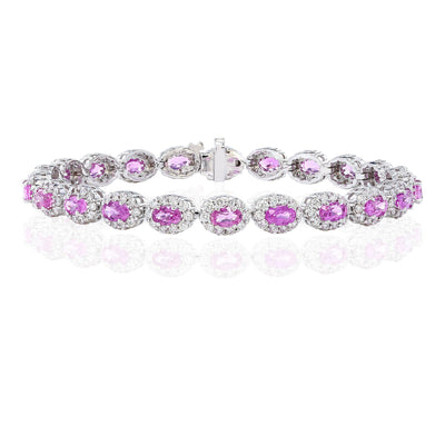 14K WHITE GOLD RUBY AND DIAMOND ETERNITY BRACELET - Tapper's Jewelry 