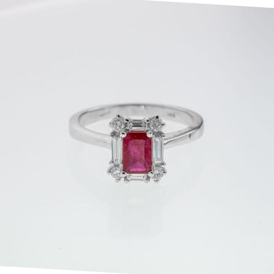 14K White Gold Ruby and Diamond  Ring - Tapper's Jewelry 
