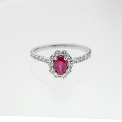 14K White Gold Ruby and Diamond  Ring - Tapper's Jewelry 