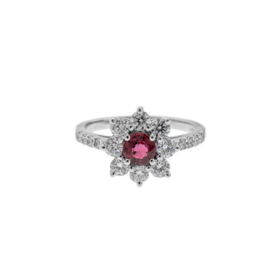 14K White Gold Ruby and Diamond  Ring - Tapper's Jewelry 