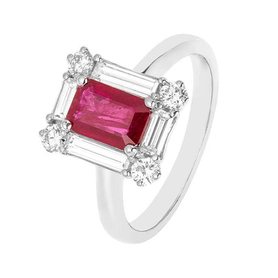 14K White Gold Ruby and Diamond  Ring - Tapper's Jewelry 