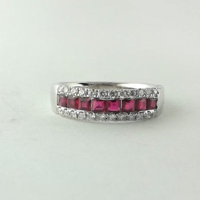 14K WHITE GOLD RUBY AND DIAMOND RING - Tapper's Jewelry 