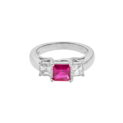 14K White Gold Ruby and Diamond  Ring - Tapper's Jewelry 