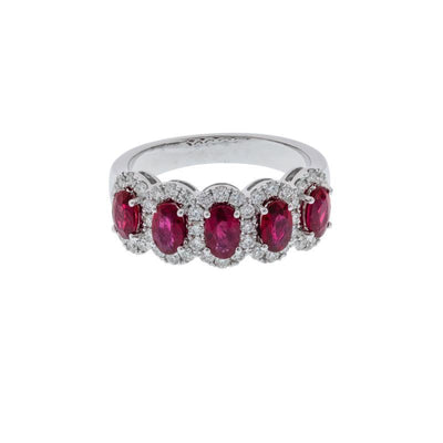 14K White Gold Ruby and Diamond  Ring - Tapper's Jewelry 