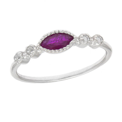 14K WHITE GOLD RUBY AND DIAMOND RING - Tapper's Jewelry 