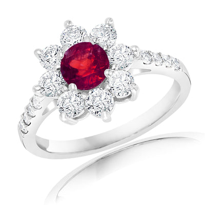 14K White Gold Ruby and Diamond  Ring - Tapper's Jewelry 