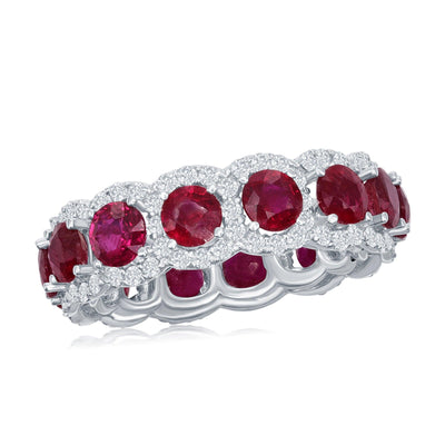 14K White Gold Ruby and Diamond  Ring - Tapper's Jewelry 