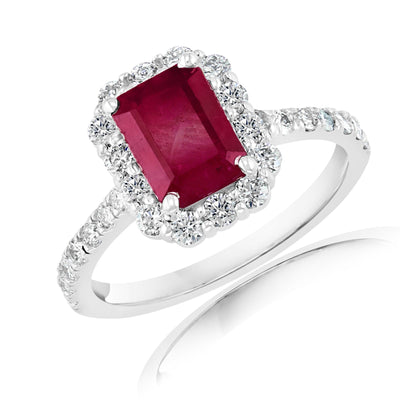 14K White Gold Ruby and Diamond  Ring - Tapper's Jewelry 