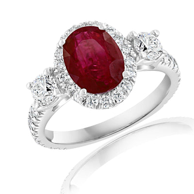 14K White Gold Ruby and Diamond  Ring - Tapper's Jewelry 