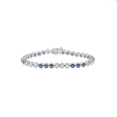 14K White Gold Sapphire and Diamond  Bracelet - Tapper's Jewelry 