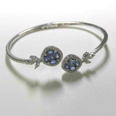14K White Gold Sapphire and Diamond  Bracelet - Tapper's Jewelry 