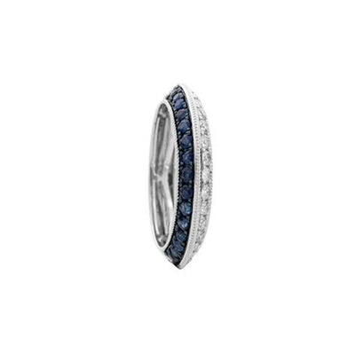 14K WHITE GOLD SAPPHIRE AND DIAMOND RING - Tapper's Jewelry 