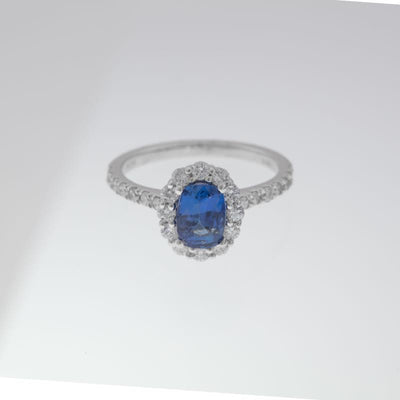 14K White Gold Sapphire and Diamond  Ring - Tapper's Jewelry 
