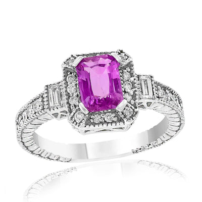 14K White Gold Sapphire and Diamond  Ring - Tapper's Jewelry 