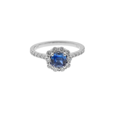 14K White Gold Sapphire and Diamond  Ring - Tapper's Jewelry 