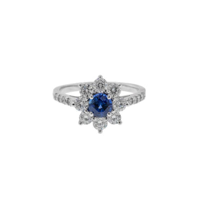 14K White Gold Sapphire and Diamond  Ring - Tapper's Jewelry 