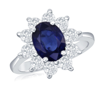 14K White Gold Sapphire and Diamond  Ring - Tapper's Jewelry 