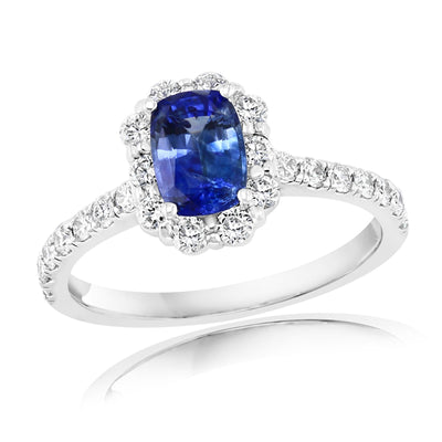 14K White Gold Sapphire and Diamond  Ring - Tapper's Jewelry 