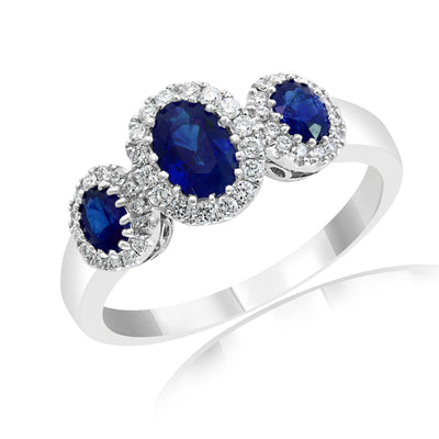 14K White Gold Sapphire and diamond ring. - Tapper's Jewelry 