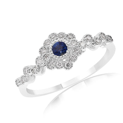 14K White Gold Sapphire and Diamond  Ring - Tapper's Jewelry 