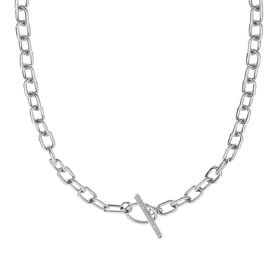 14K WHITE GOLD SOLID GOLD CHAIN WITH DIAMOND TOGGLE - Tapper's Jewelry 