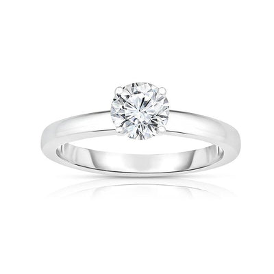 14K White Gold Solitaire Diamond Engagement Ring - Tapper's Jewelry 