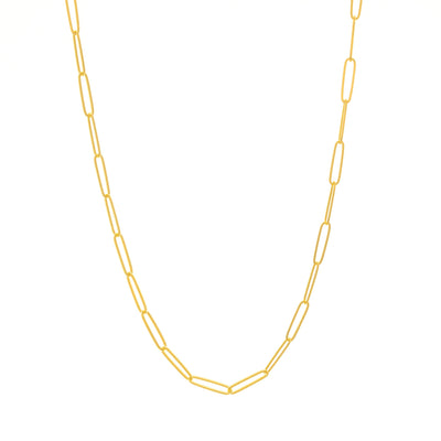 14K YELLOW GOLD 16 INCH PAPERCLIP CHAIN NECKLACE - Tapper's Jewelry 