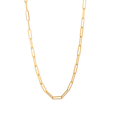 14K YELLOW GOLD 18 INCH PAPER CLIP NECKLACE - Tapper's Jewelry 