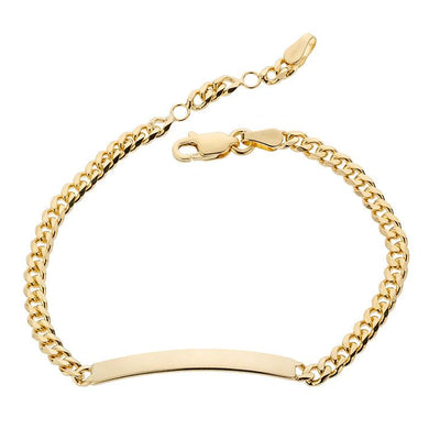 14K YELLOW GOLD 7.25IN CHAIN ID BRACELET - Tapper's Jewelry 
