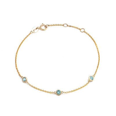 14K YELLOW GOLD BLUE TOPAZ BRACELET - Tapper's Jewelry 