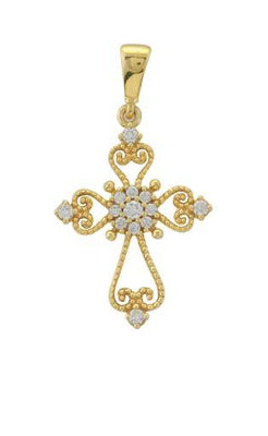 14K Yellow Gold Cubic Zirconia Charm - Tapper's Jewelry 
