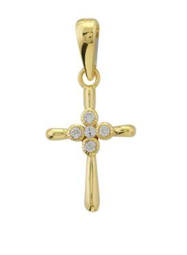 14K Yellow Gold Cubic Zirconia Charm - Tapper's Jewelry 