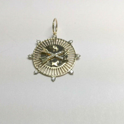 14K Yellow Gold Diamond and Diamond  Necklace