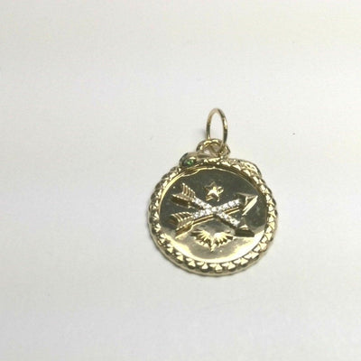 14K Yellow Gold Diamond and Emerald  Necklace - Tapper's Jewelry 