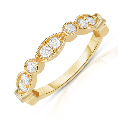 14K Yellow Gold Diamond Band - Tapper's Jewelry 